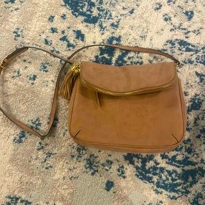 Medium, tan suede, cross body